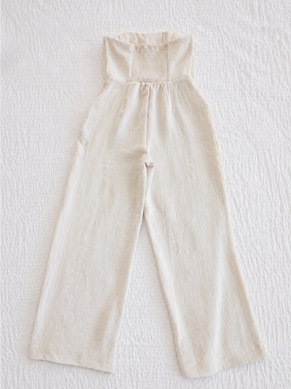 A New Day Women’s Strapless Jumpsuit Size Small Cream Wide Leg NWT - Picture 3 of 12